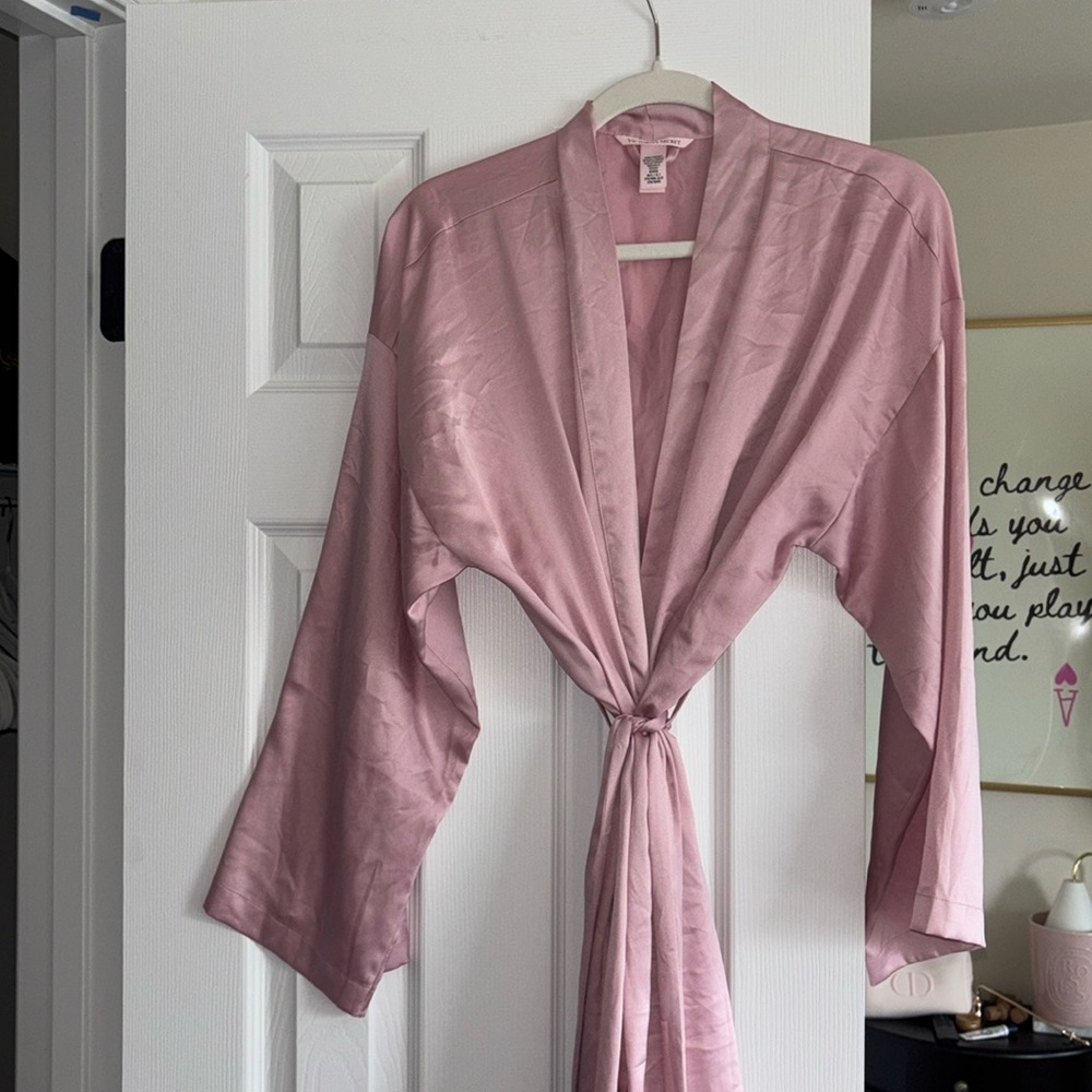 Victoria’s Secret pink satin robe